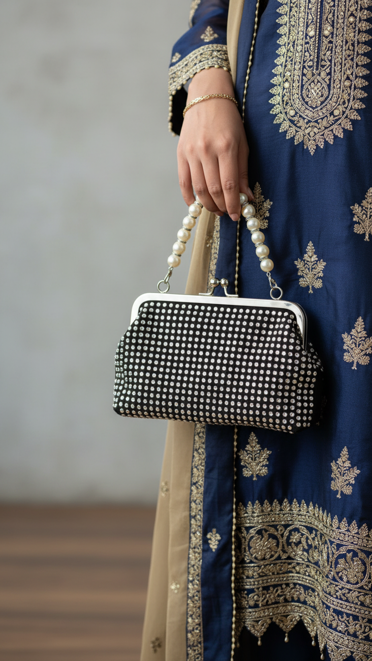 Silver Fancy Clutch P36203