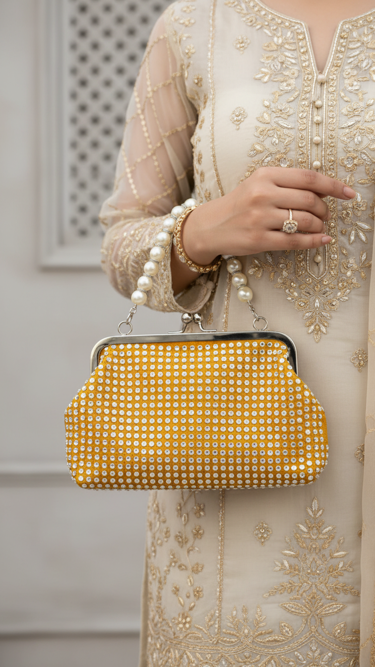 Yellow Fancy Clutch P36203