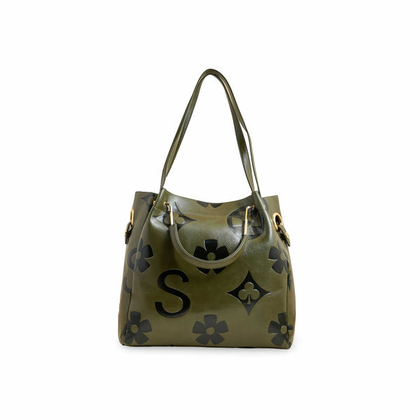 Green Formal Hand Bag For Women P36220