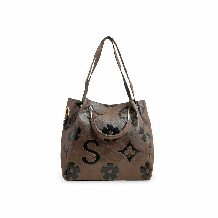 Coffee Formal Hand Bag For Women P36220