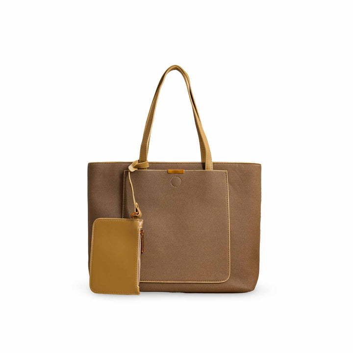 Khaki Women Formal Shoulder Bag P36227