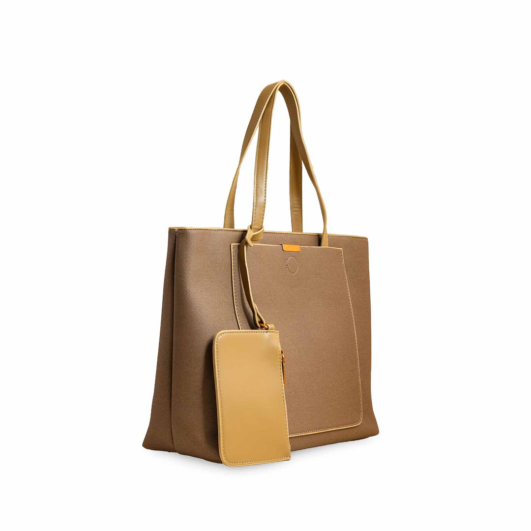 Khaki Women Formal Shoulder Bag P36227