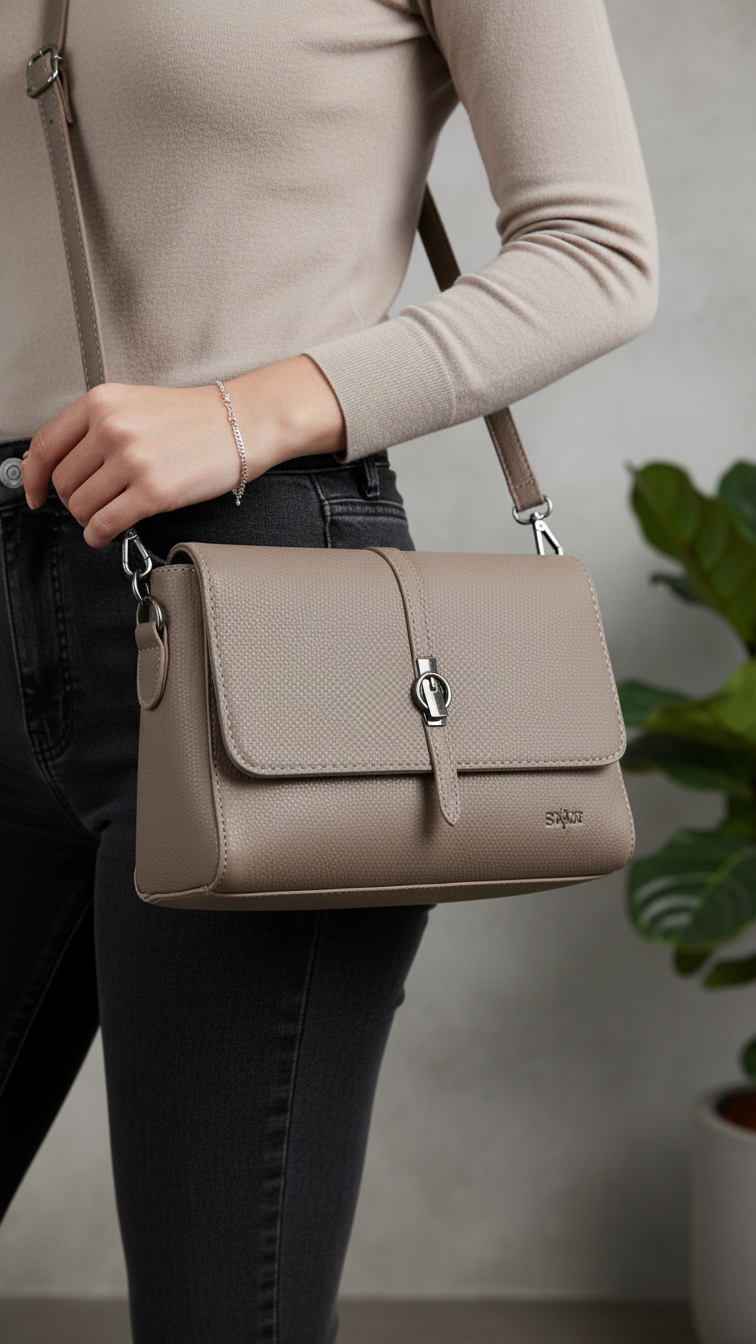 Khaki Formal Shoulder Bag P36241