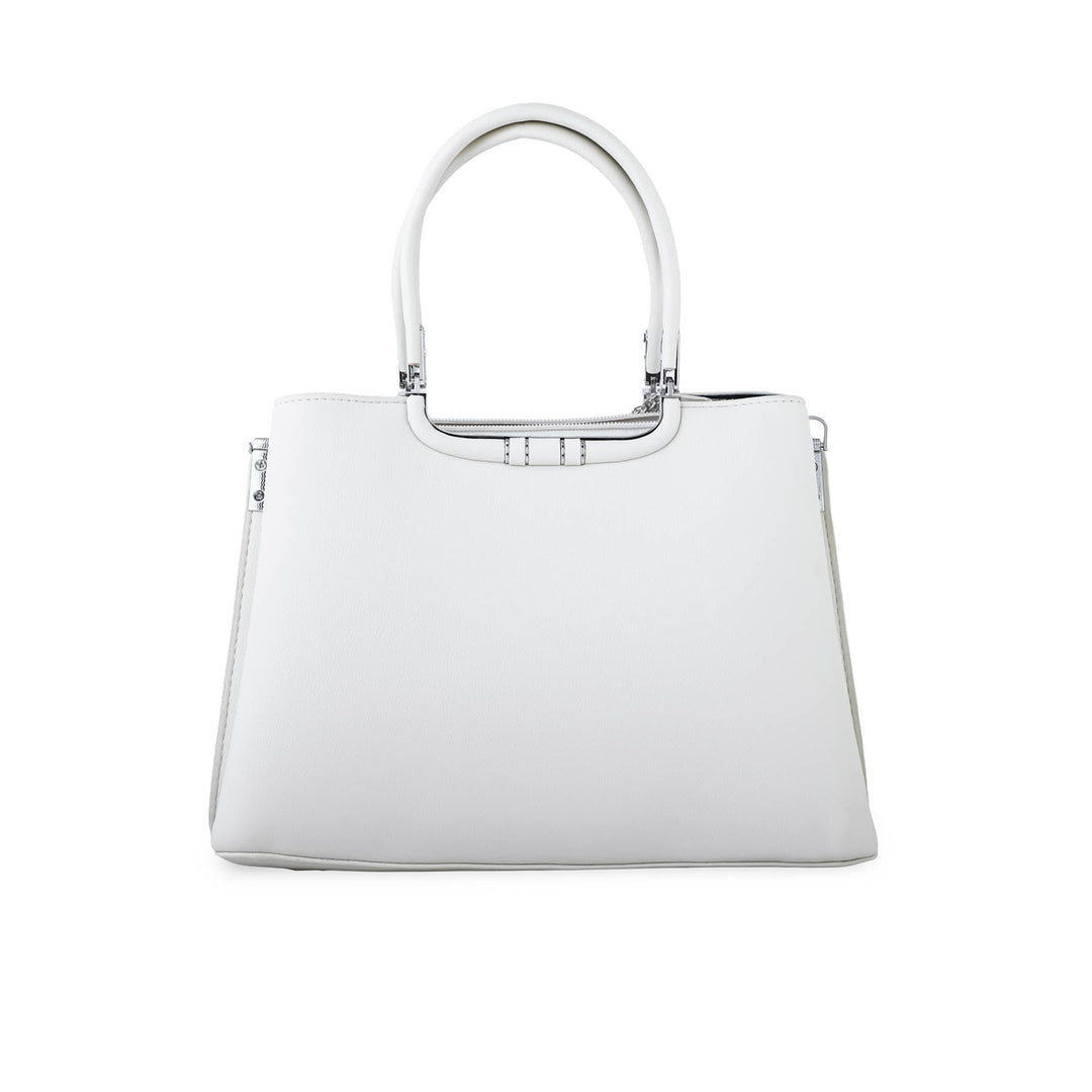 White Formal Hand Bag P36258