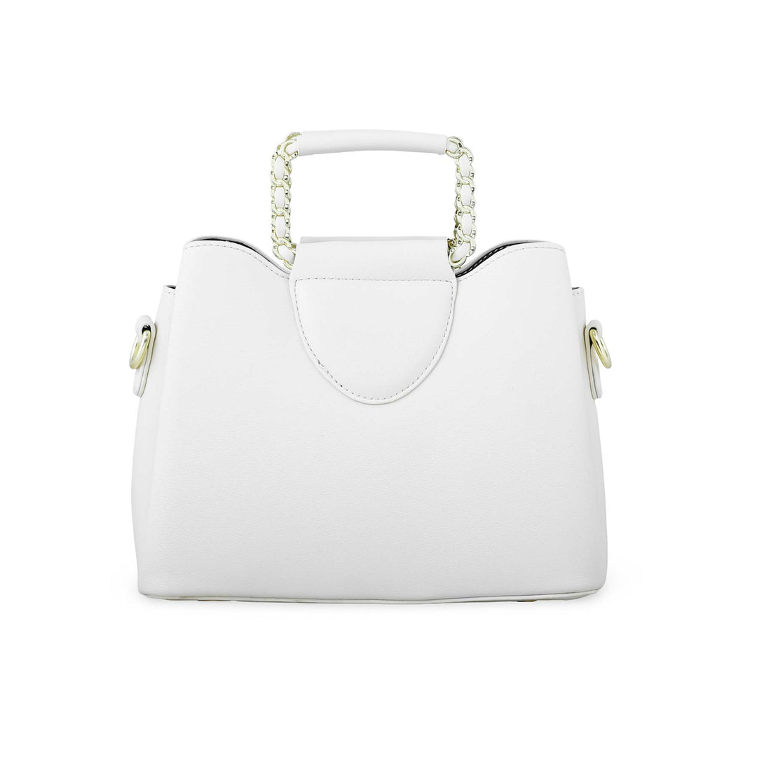 White Formal Hand Bag P36266