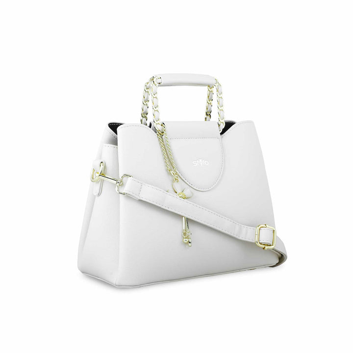 White Formal Hand Bag P36266
