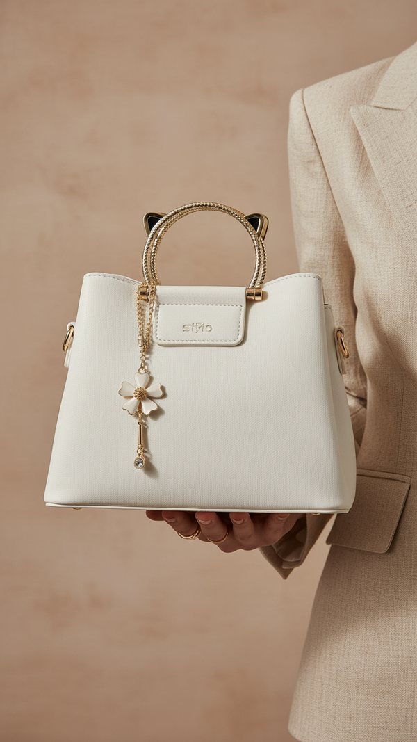 White Formal Hand Bag P36267
