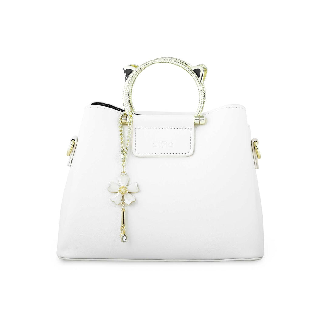 White Formal Hand Bag P36267