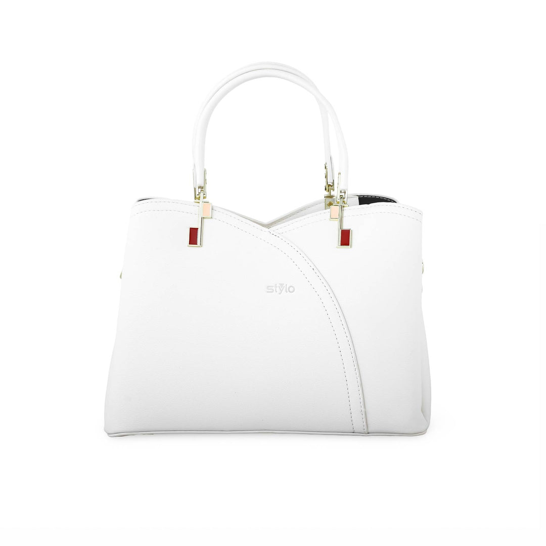 White Formal Hand Bag P36269