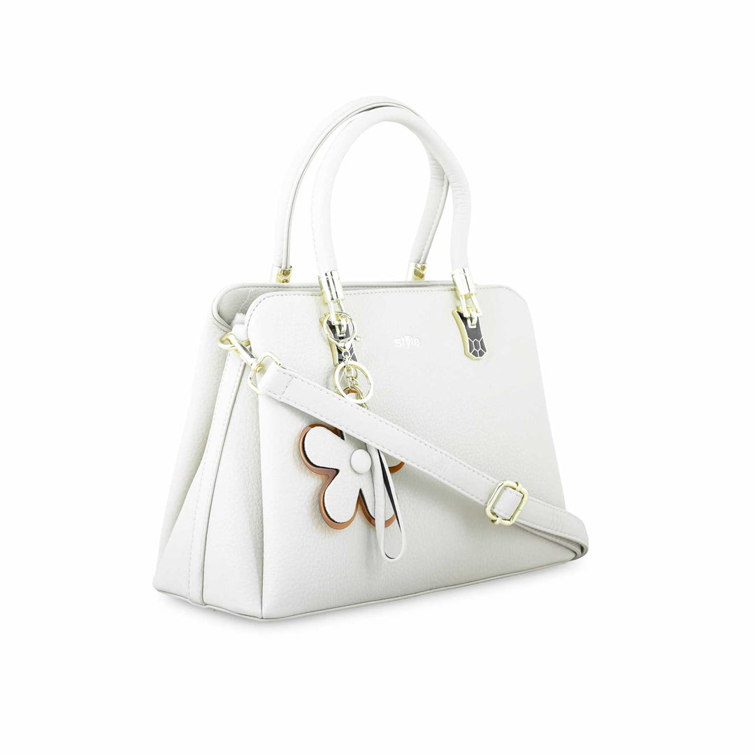 White Formal Hand Bag P36271