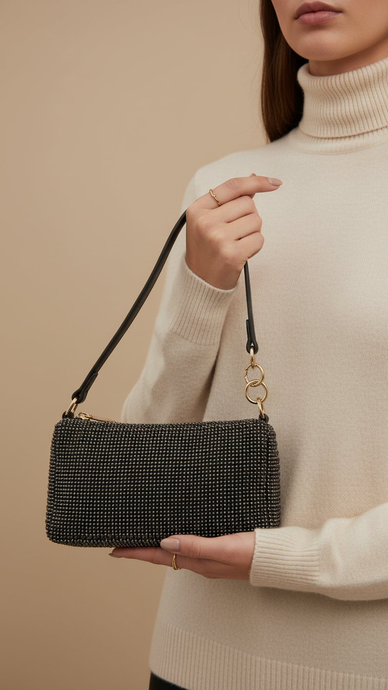 Black Fancy Clutch P36330