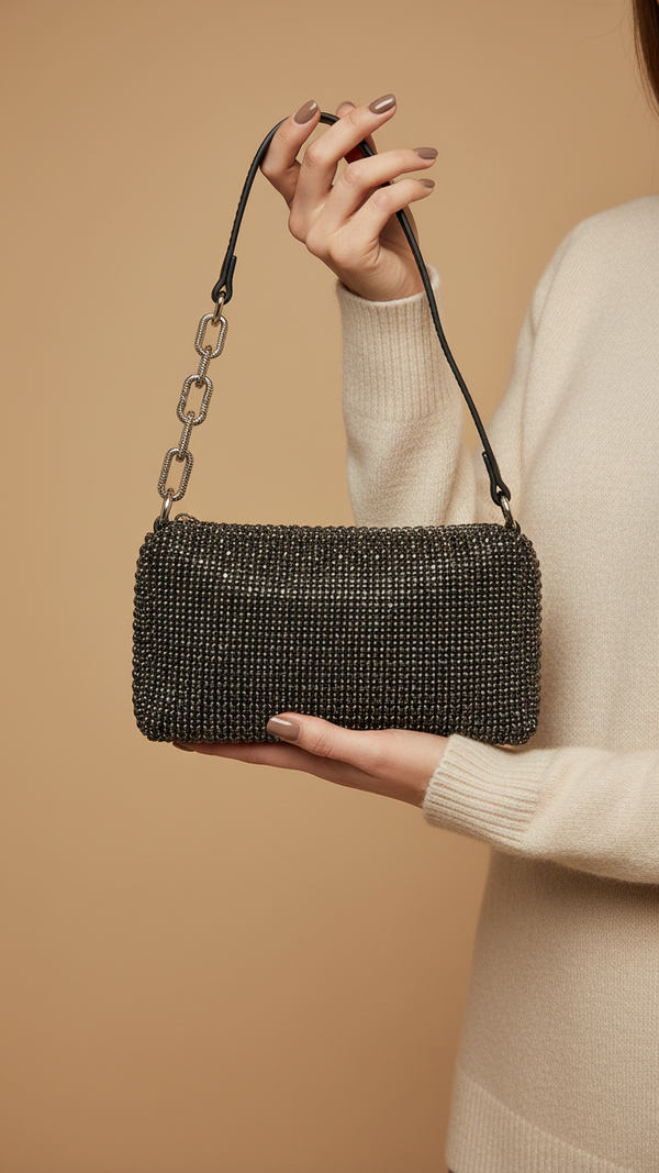 Black Fancy Clutch P36332