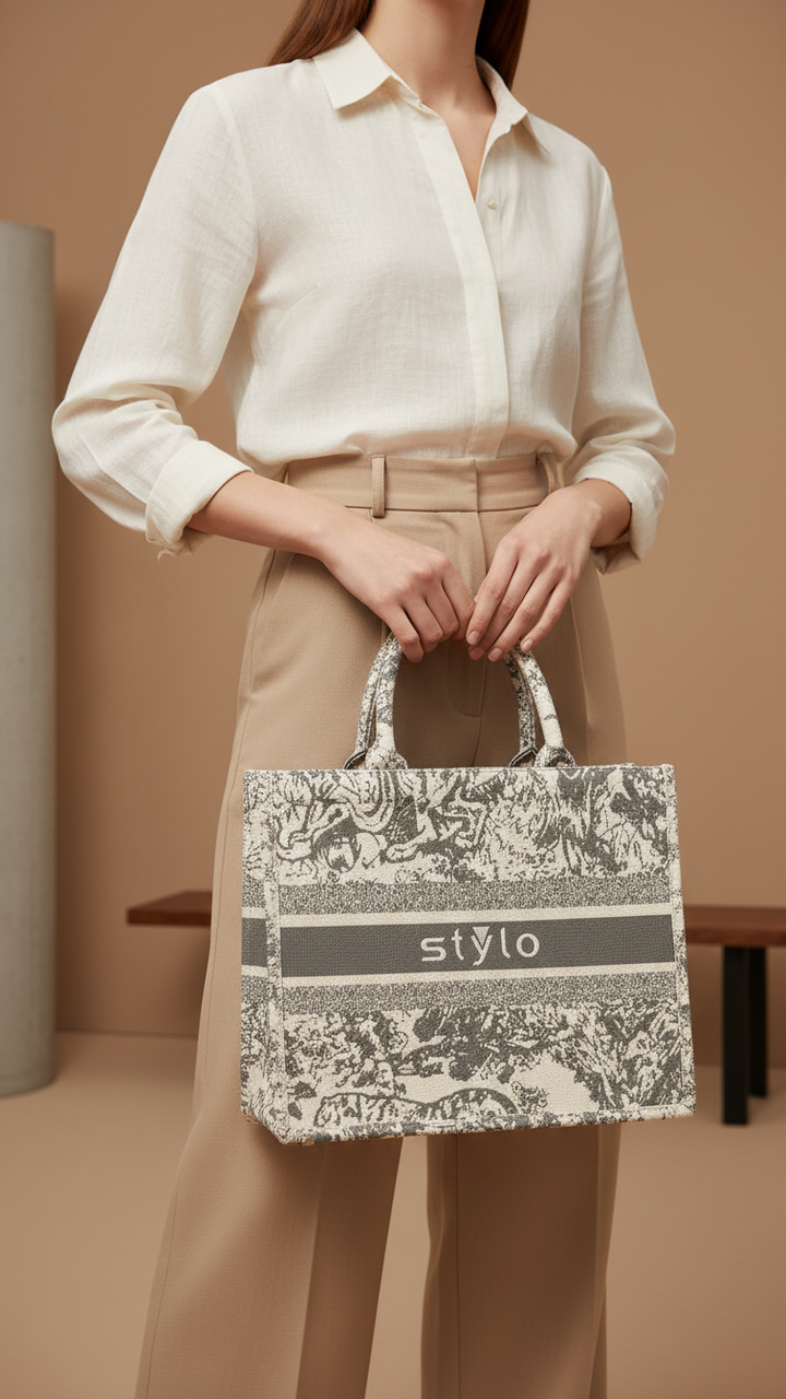 Grey Formal Hand Bag P36336