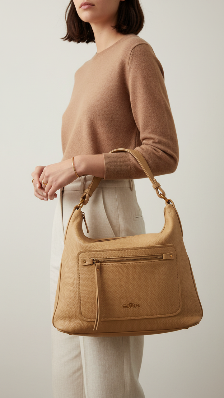 Khaki Women Formal Shoulder Bag P36361