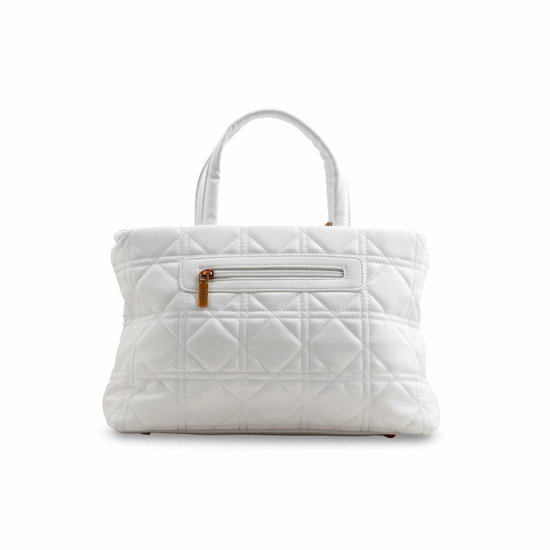 White Formal Hand Bag P36369