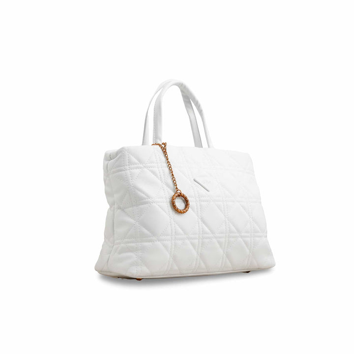 White Formal Hand Bag P36369