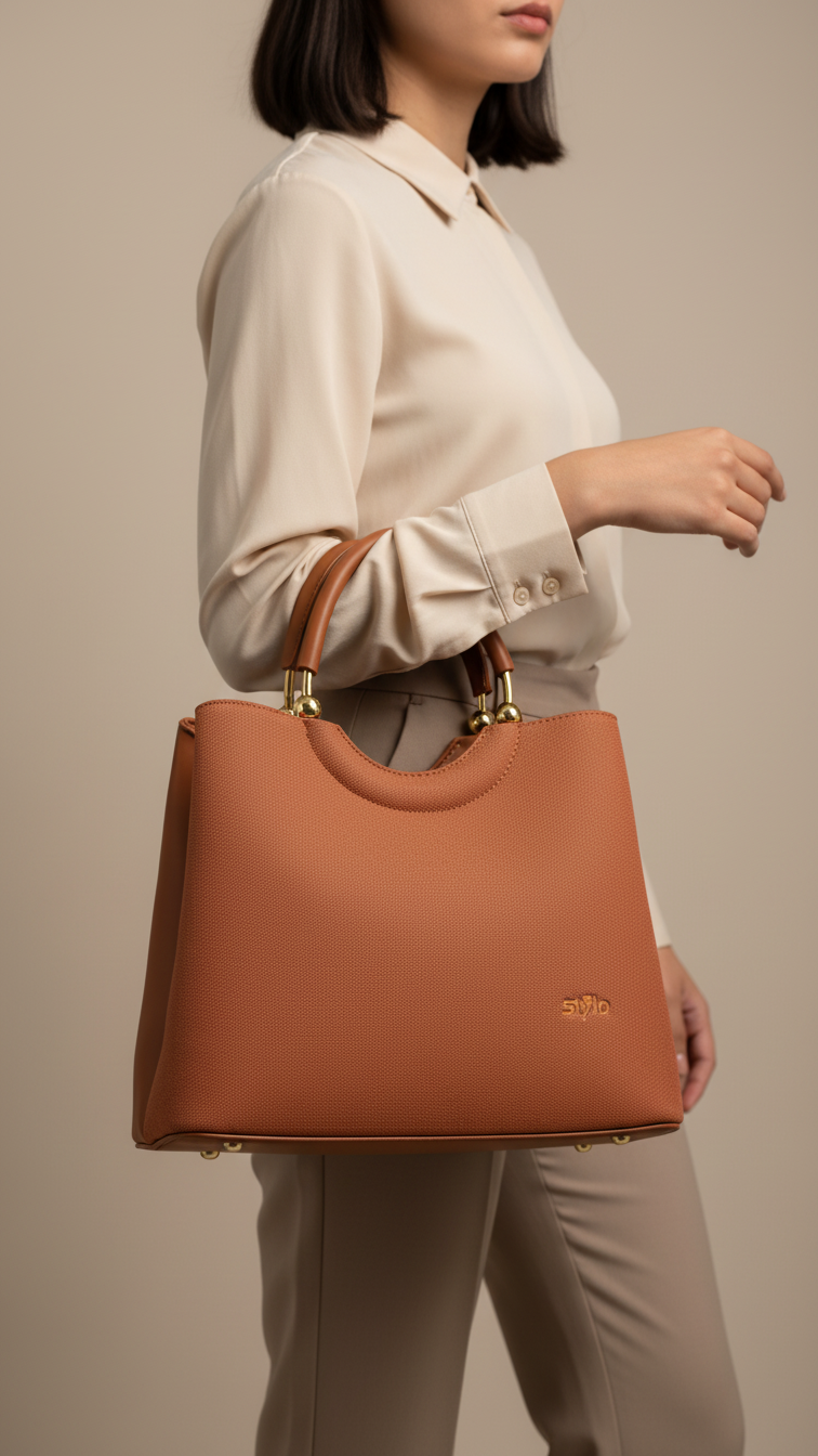 Orange Formal Hand Bag For Ladies P36370