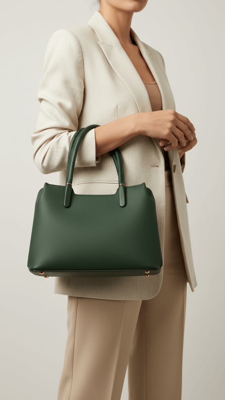 Green Formal Hand Bag For Ladies P36378