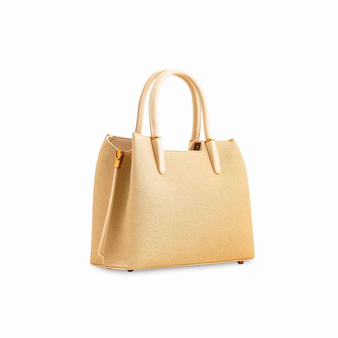Beige Formal Hand Bag For Ladies P36378