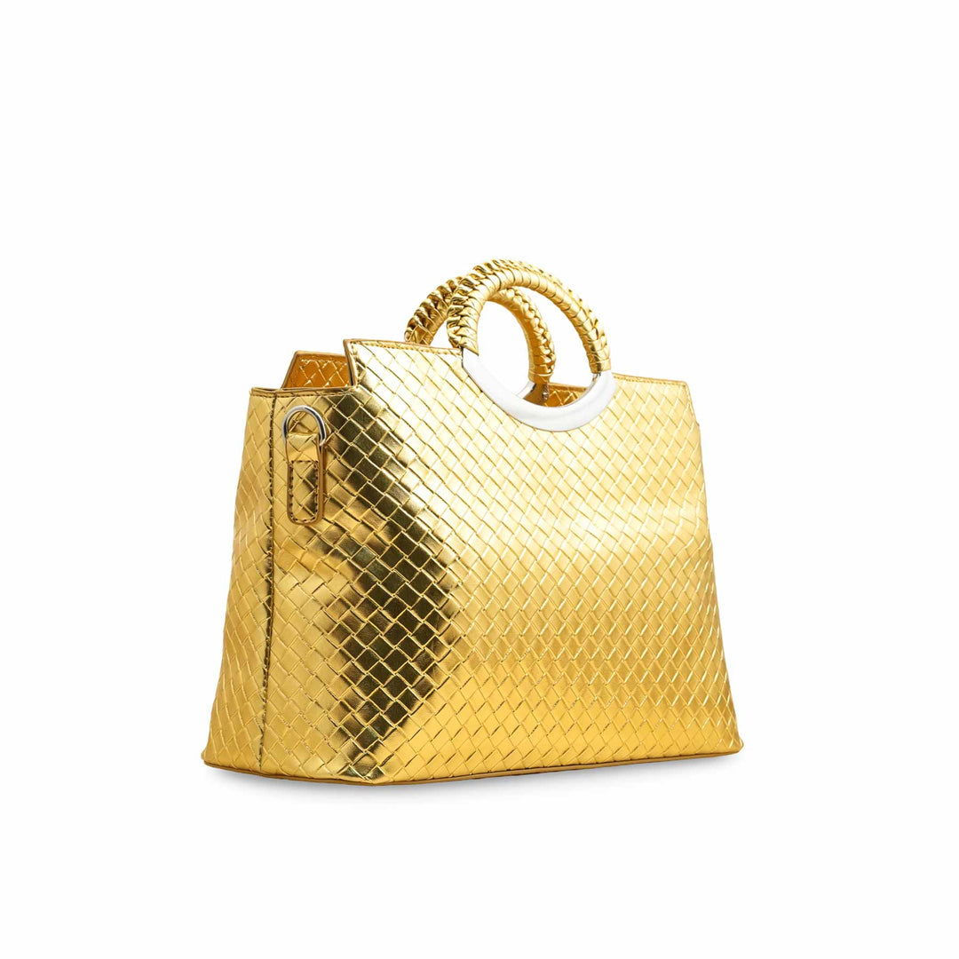 Golden Formal Hand Bag P36393