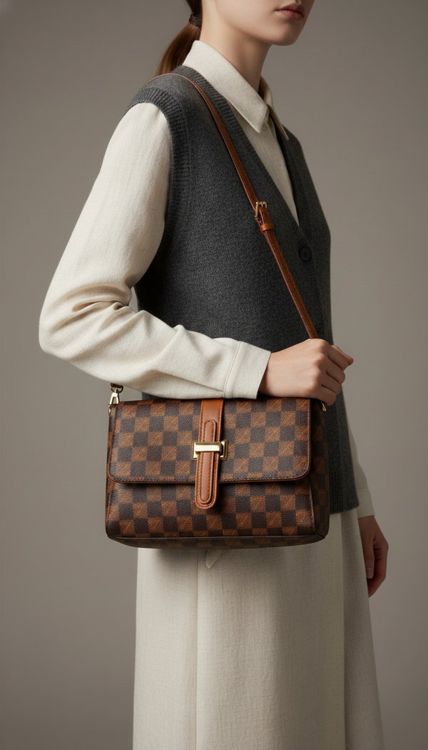 Brown Formal Shoulder Bag For Ladies P36417