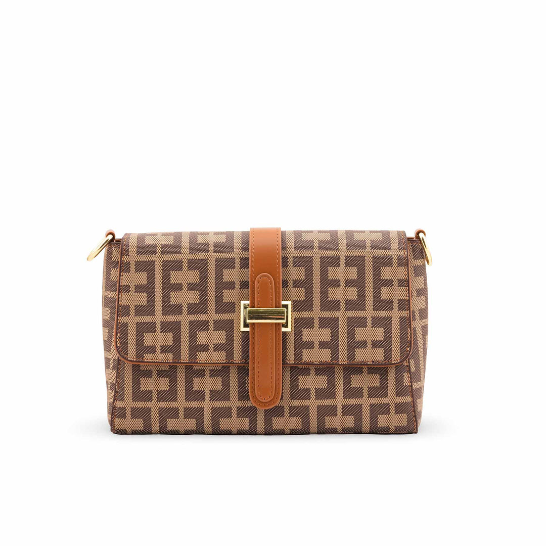 Beige Formal Shoulder Bag For Women P36417