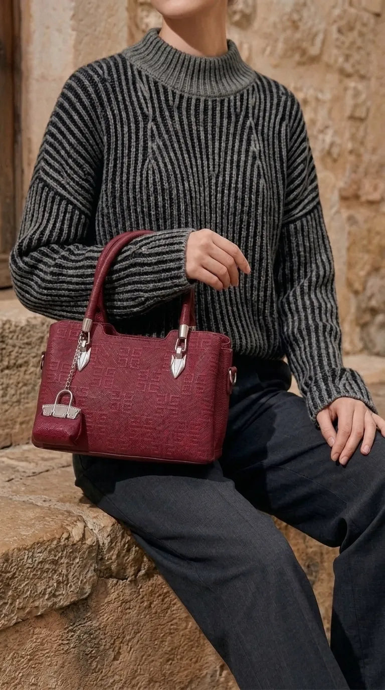 Red Formal Hand Bag For Ladies P36448