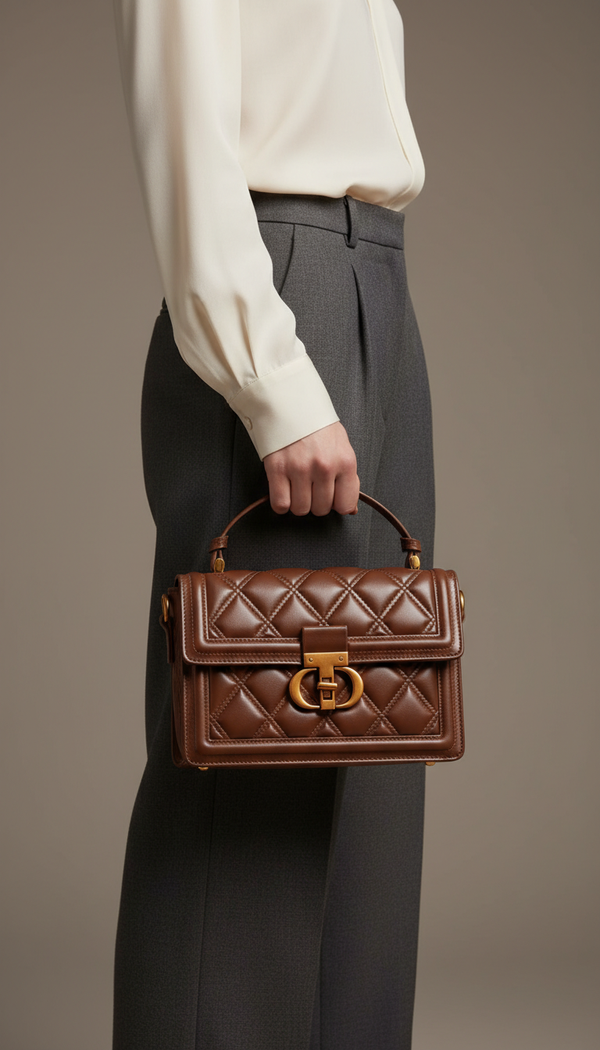 Coffee Formal Shoulder Bag For Women P36449