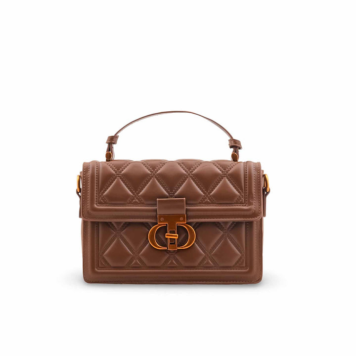 Coffee Formal Shoulder Bag For Women P36449