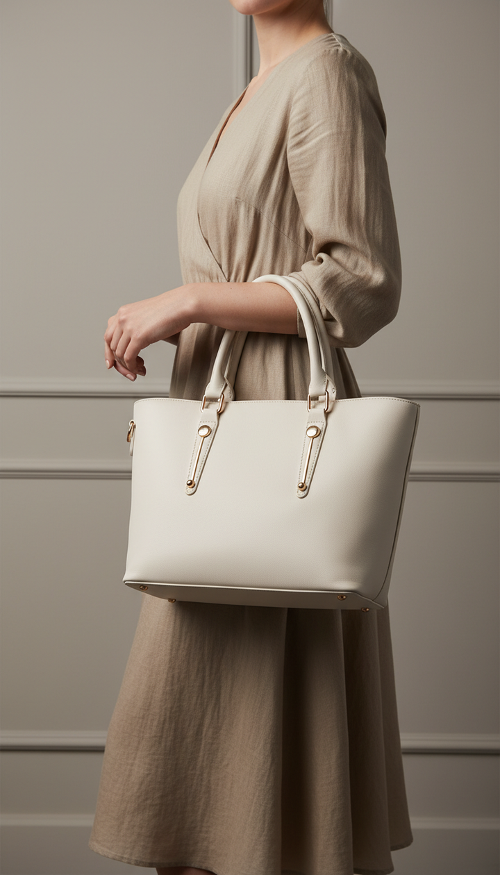 White Formal Shoulder Bag For Ladies P36452