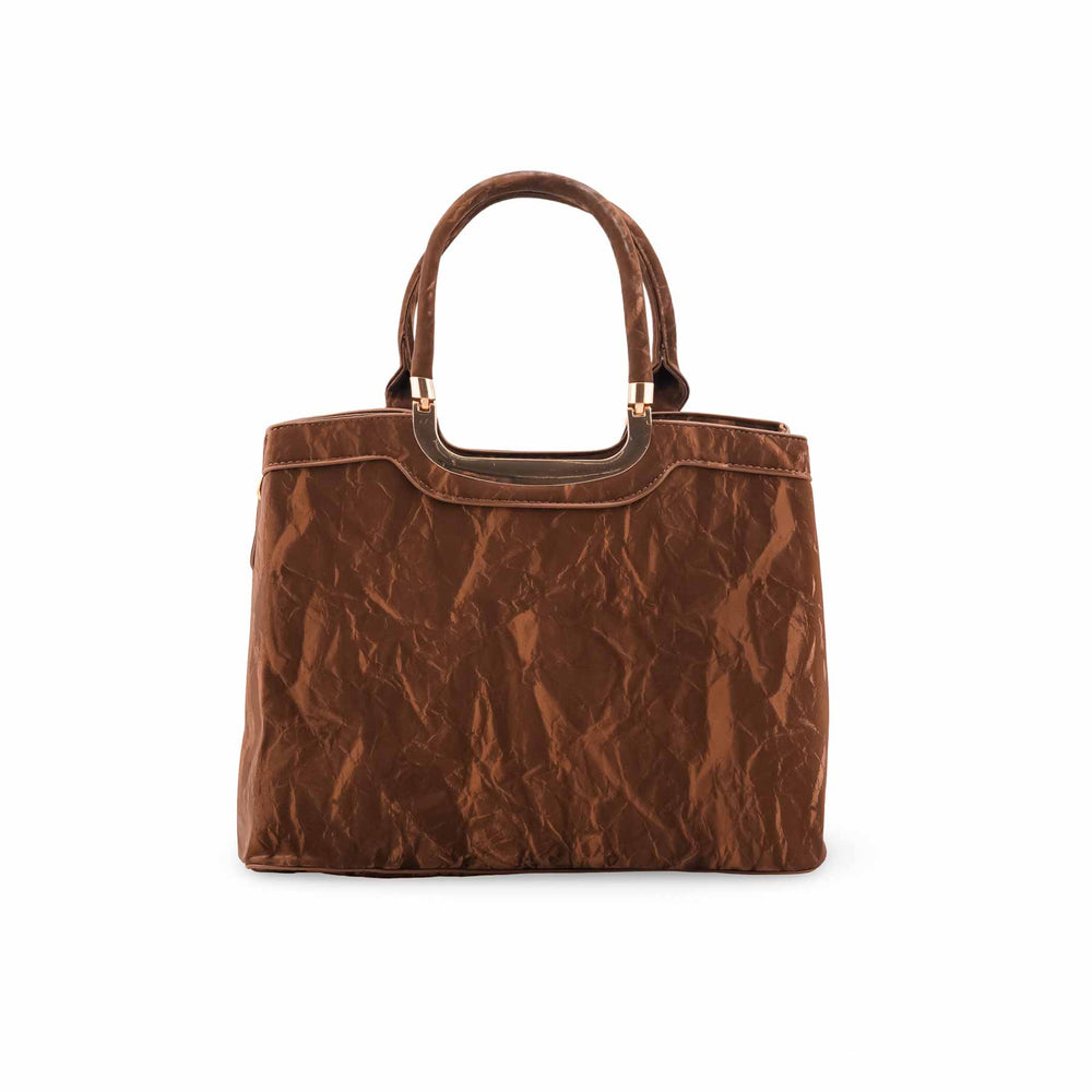 Coffee Formal Hand Bag For Ladies P36454