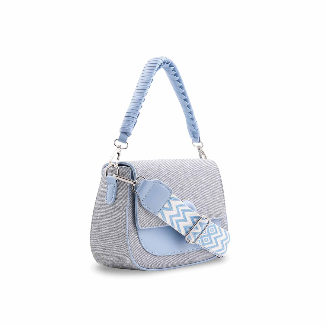 Sky Blue Formal Shoulder Bag For Women P36456