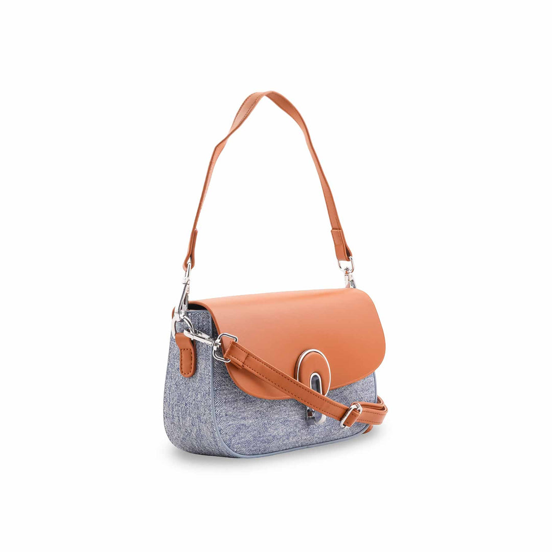 Sky Blue Formal Shoulder Bag For Ladies P36457