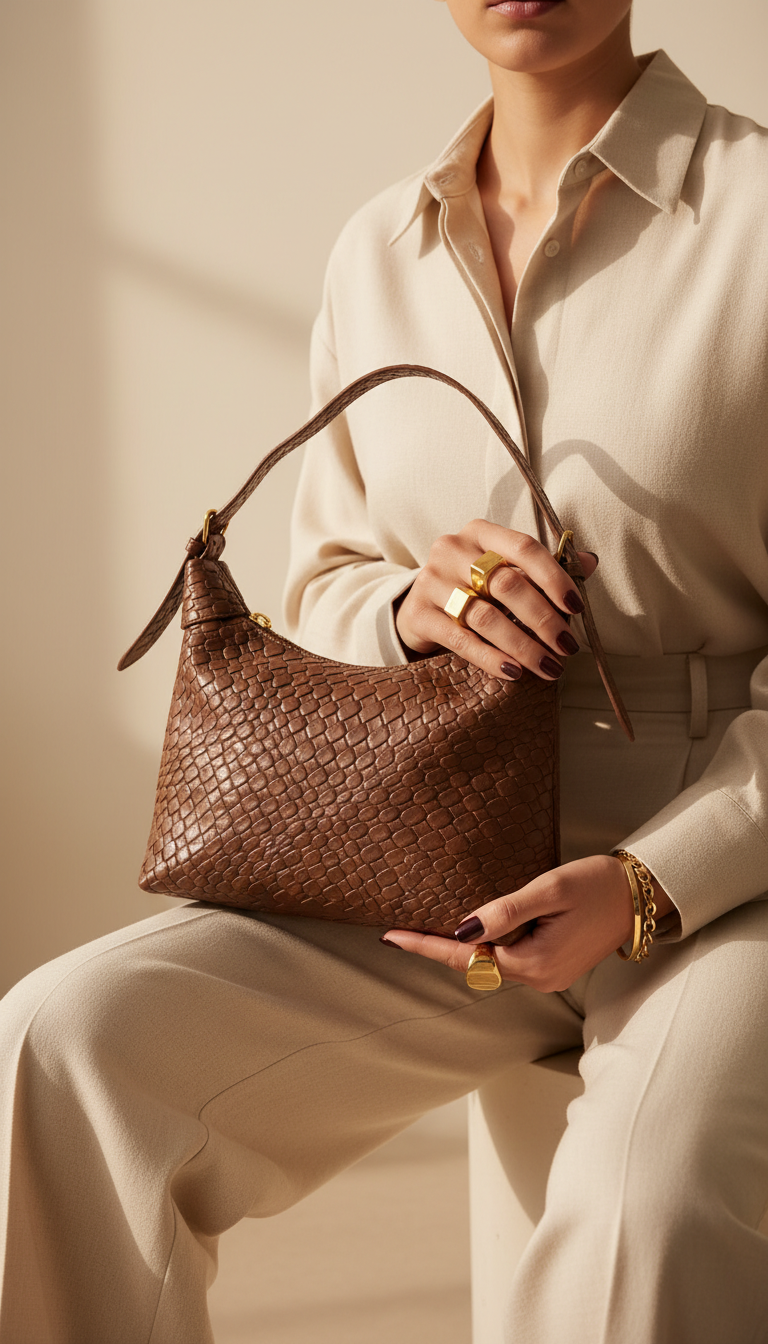 Brown Formal Shoulder Bag For Women P36462