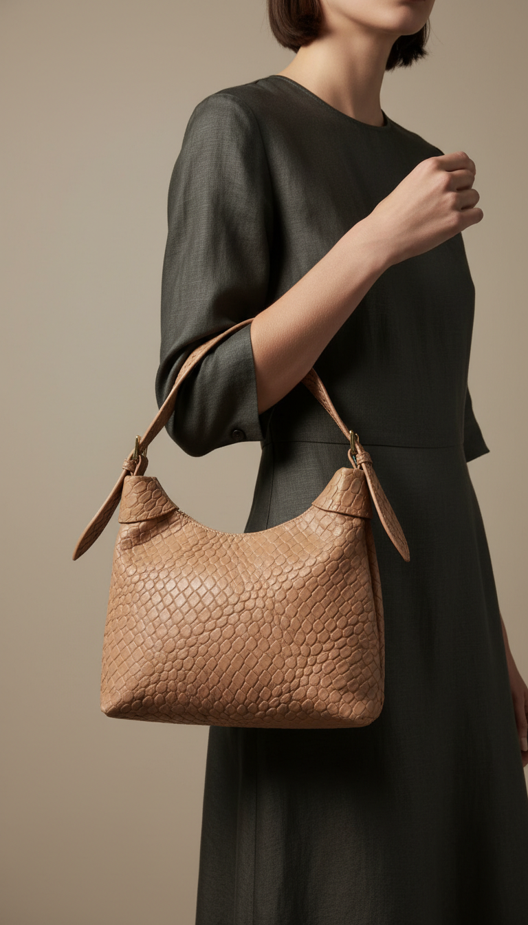 Beige Formal Shoulder Bag For Women P36462