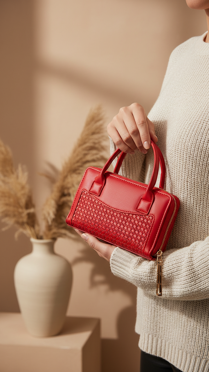 Red Casual Wallet For Ladies P36463
