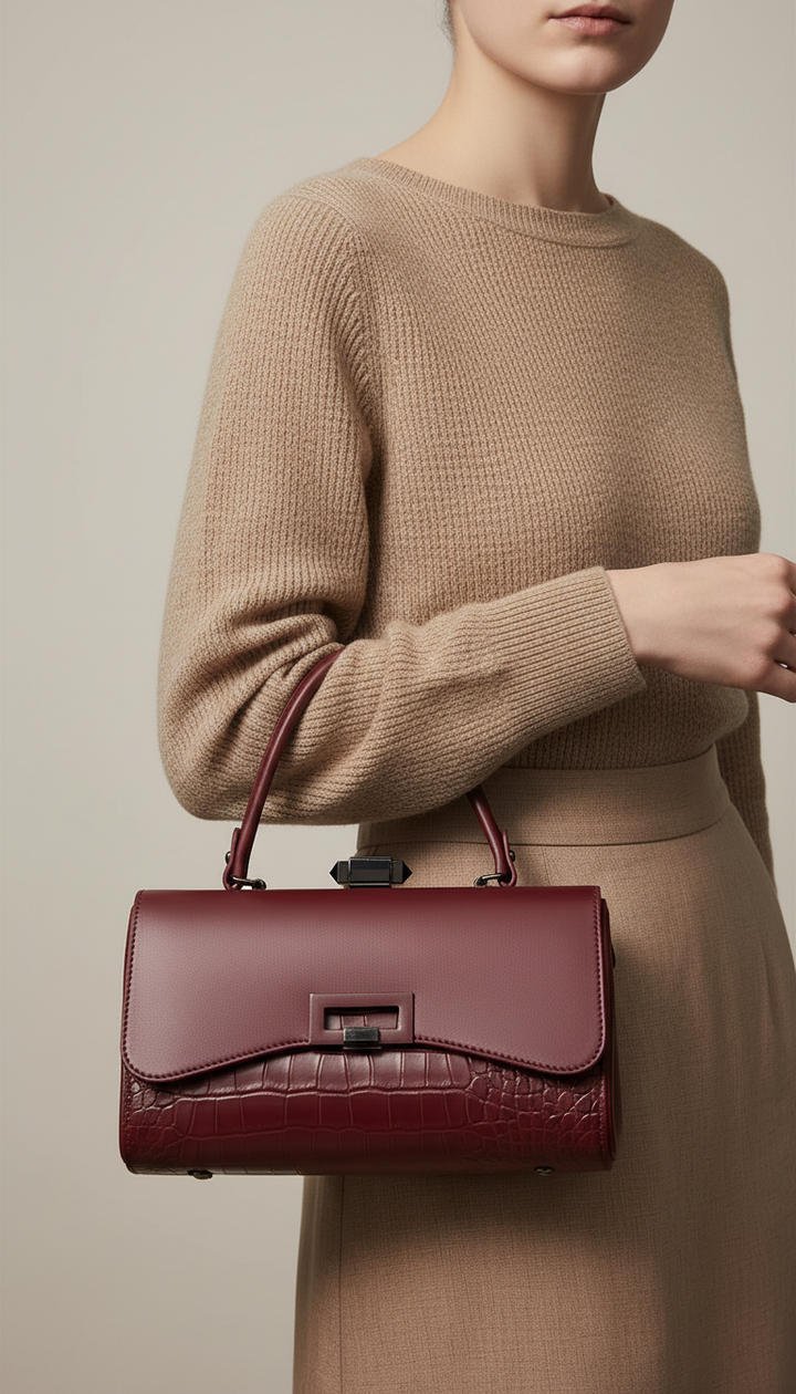 Maroon Formal Hand Bag For Women P36465