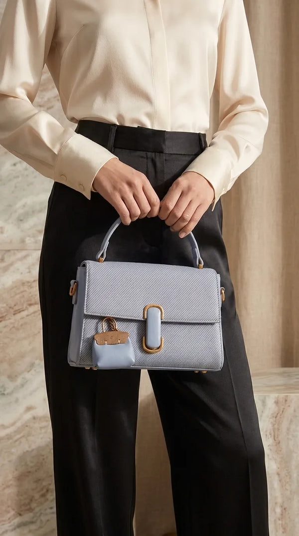 Sky Blue Formal Hand Bag For Women P36508