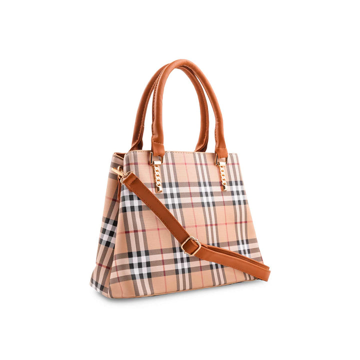 Beige Formal Hand Bag For Ladies P36527