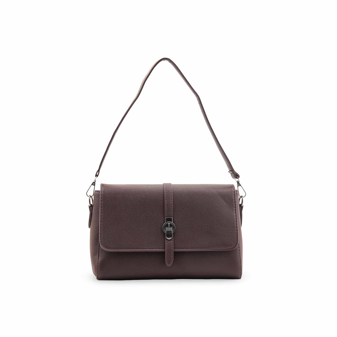Coffee Formal Shoulder Bag For Ladies P36546