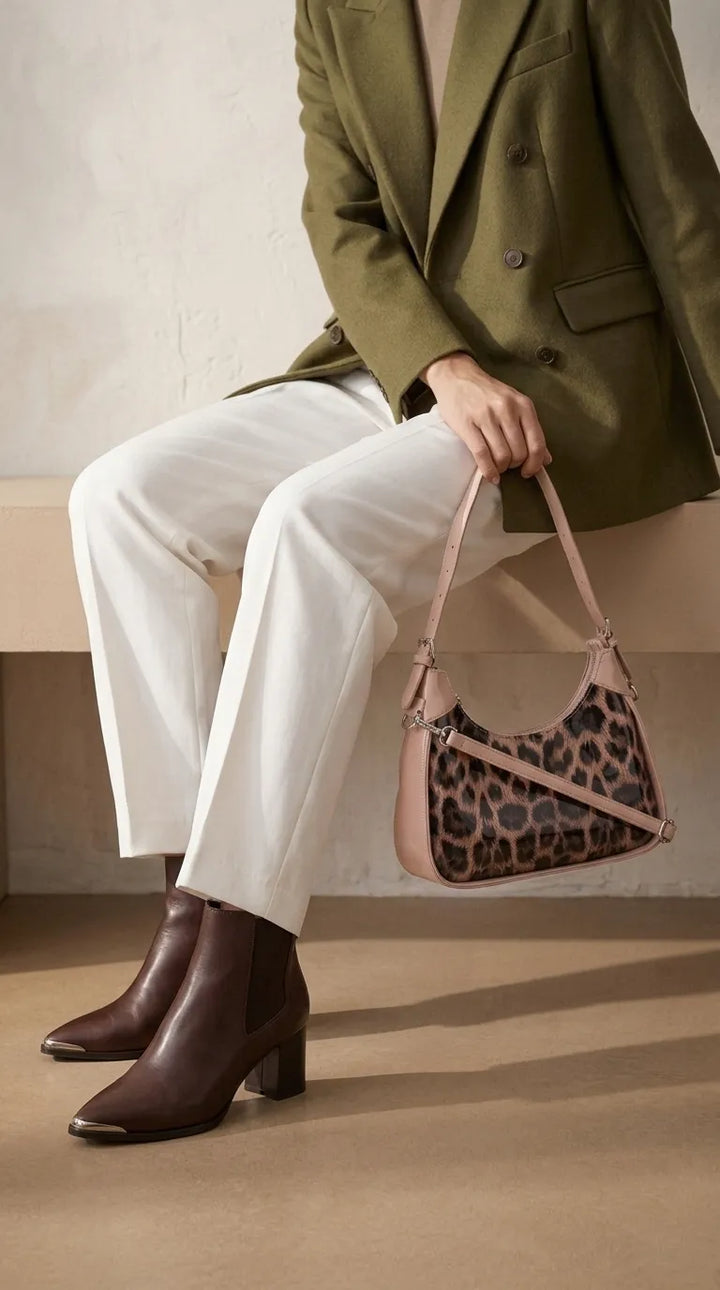 Beige Formal Shoulder Bag For Ladies P36547