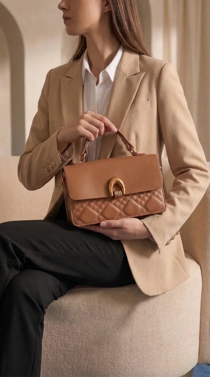 Brown Formal Shoulder Bag For Women P36548