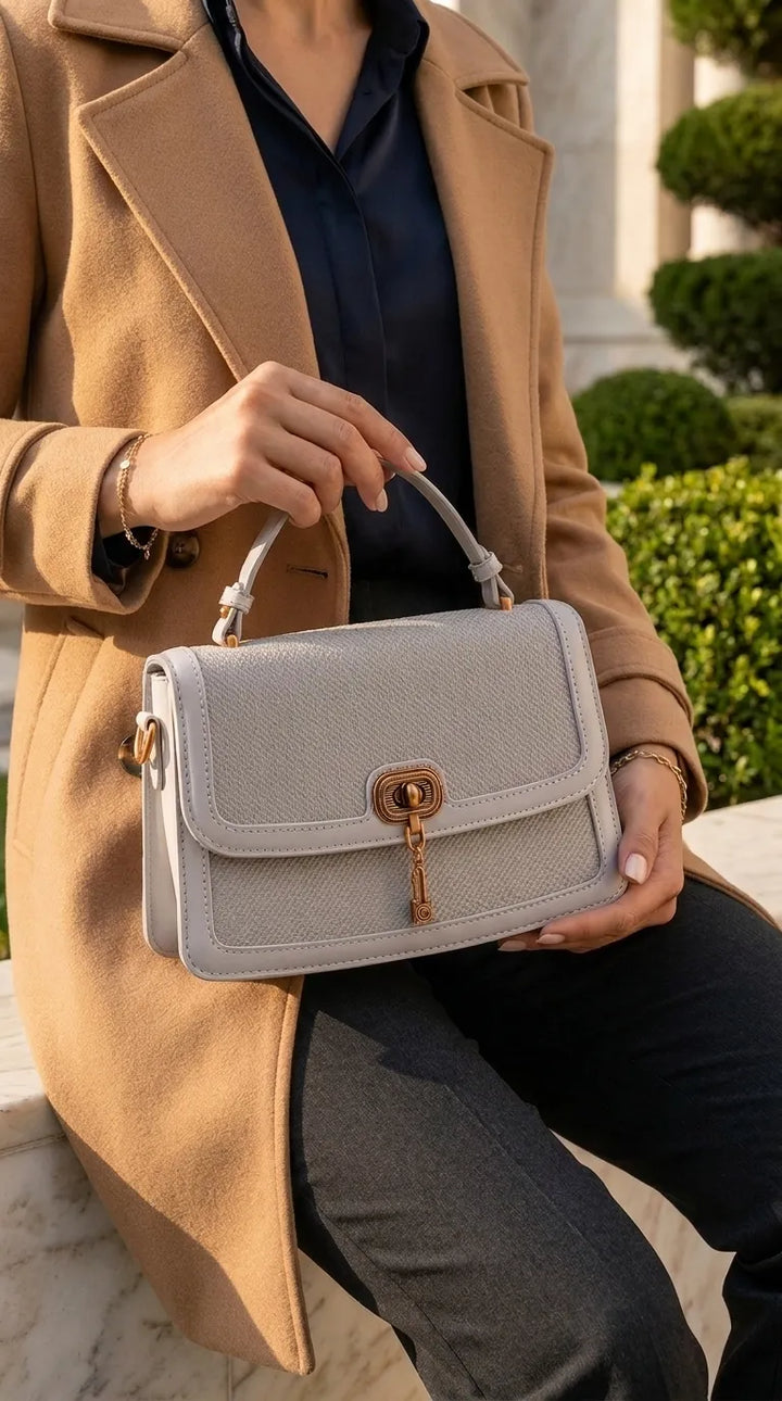 Grey Formal Shoulder Bag For Ladies P36553