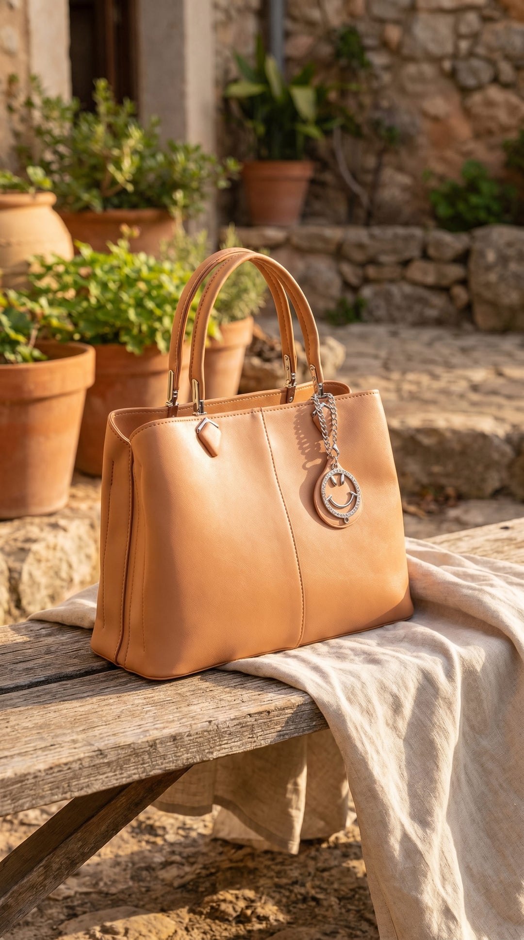 Beige Formal Hand Bag For Ladies P36557