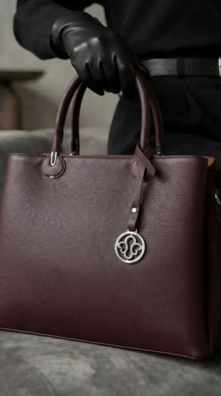 Coffee Formal Hand Bag For Ladies P36561