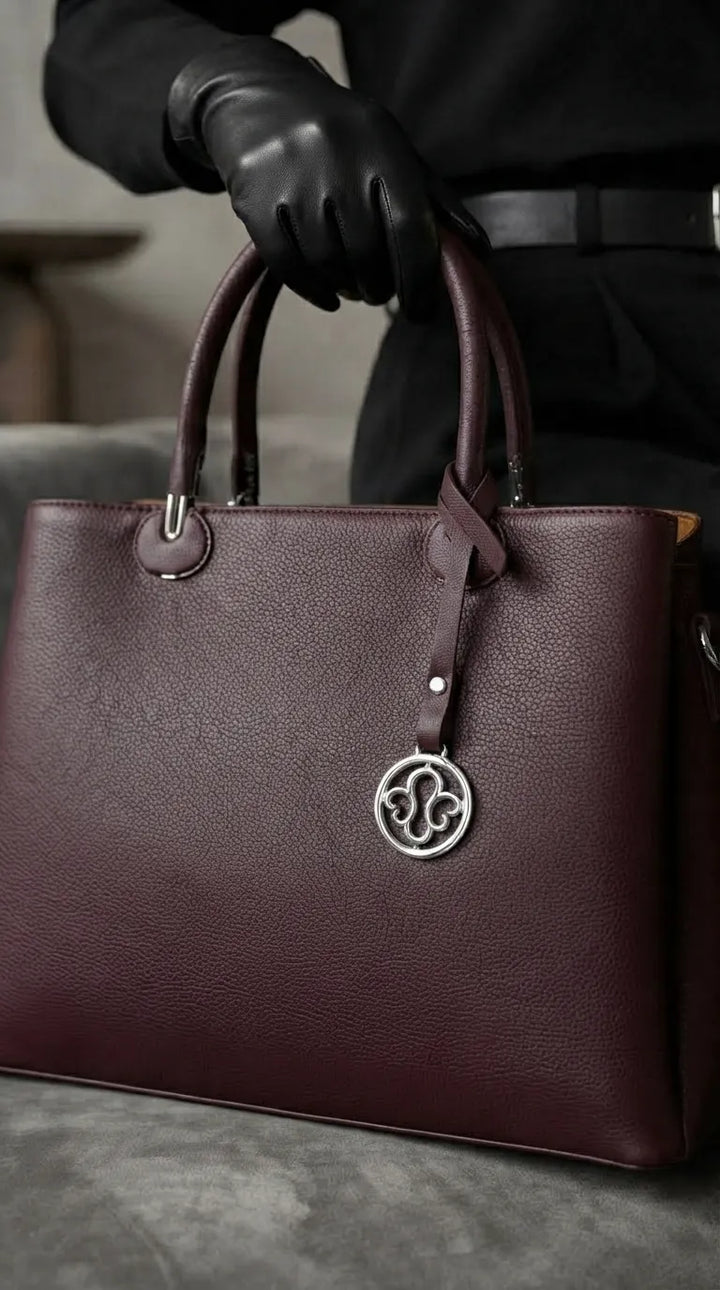 Coffee Formal Hand Bag For Ladies P36561