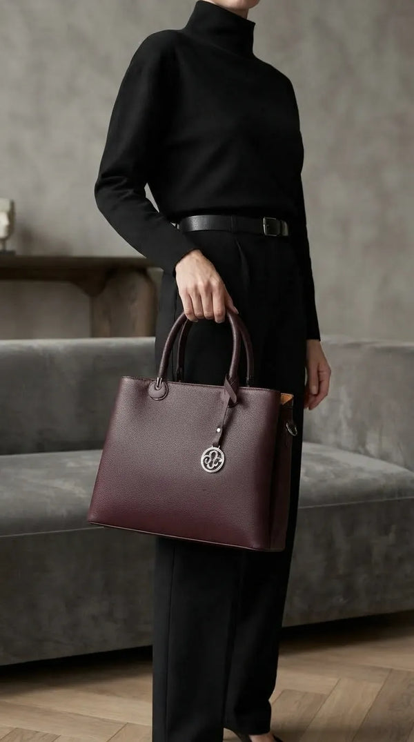 Coffee Formal Hand Bag For Ladies P36561