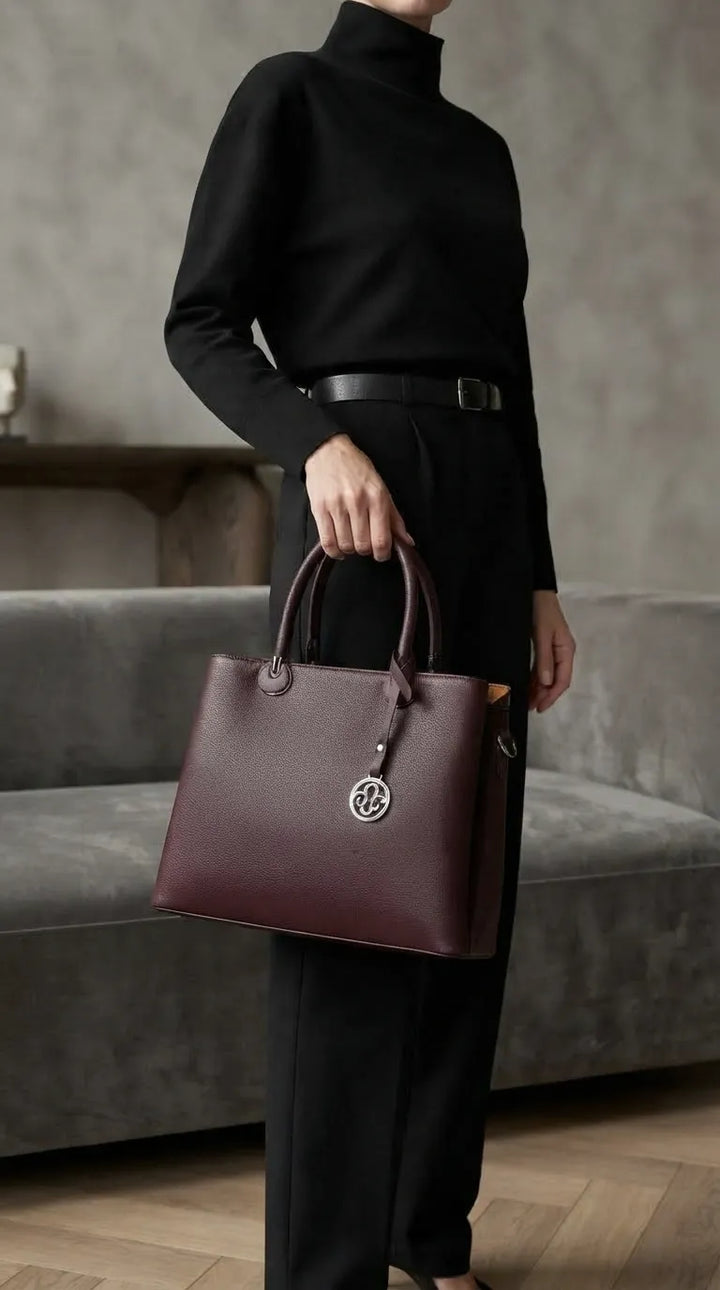 Coffee Formal Hand Bag For Ladies P36561