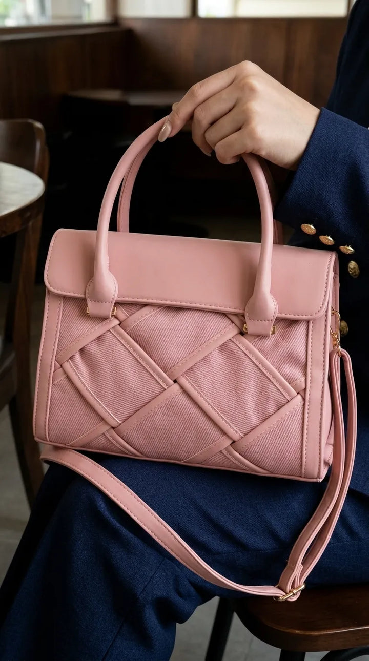 Pink Formal Hand Bag For Ladies P36564