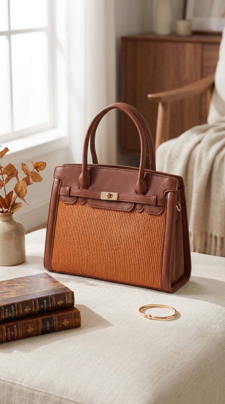 Brown Formal Hand Bag For Ladies P36565
